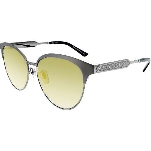 Gucci Mirrored GG0074SK-005-5 Silver Butterfly Sunglasses Best coupon code Sunglasses In usa